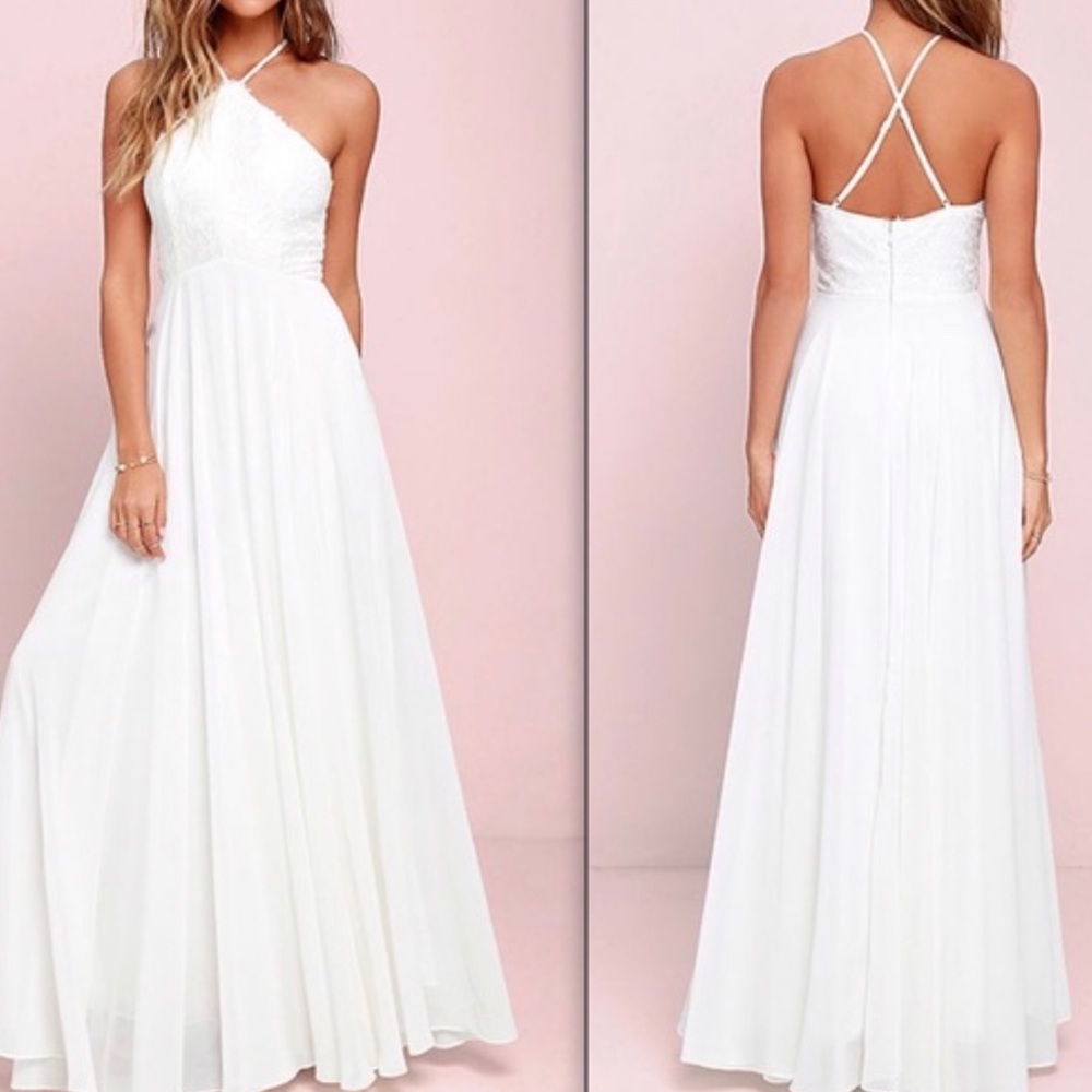 Lulu’s prom/wedding white maxi dress